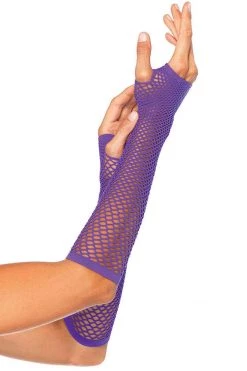 Julbie.com Accessories Purple Triangle Net Fingerless Gloves