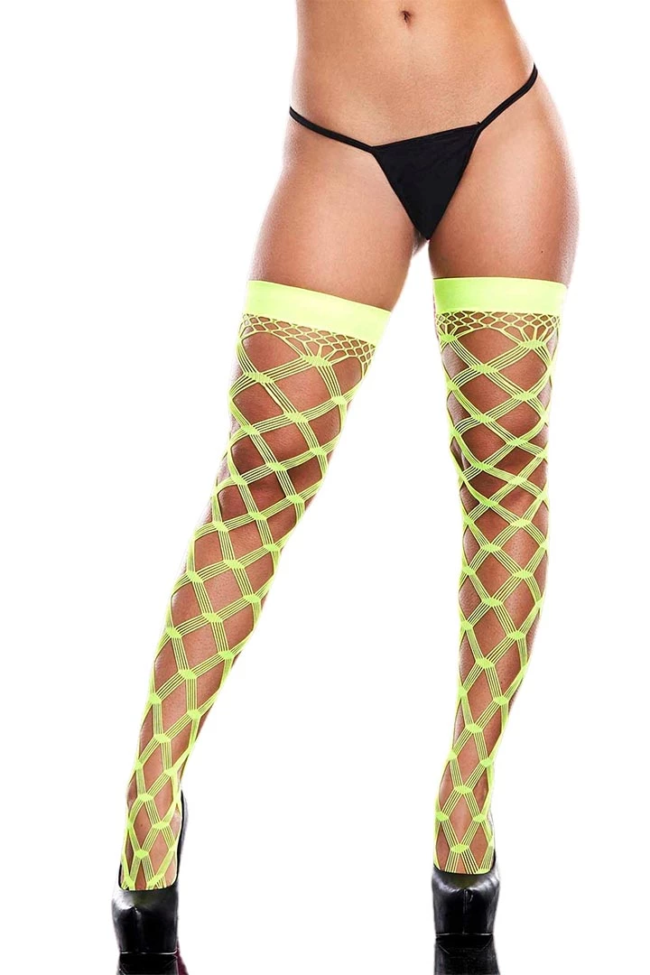 XGEN Neon Yellow Lapdance Diamond Net Thigh High 3 XGEN Neon Yellow Lapdance Diamond Net Thigh High