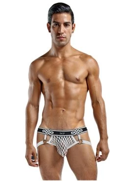 Magic Silk Male Thongs White Jock Ring