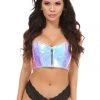 Daisy Corsets Lavish Blue/Purple Holo Short Bustier Top* Lingerie