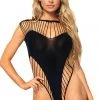 Leg Avenue Black Shredded Opaque Cut Out Teddy With Snap Crotch 1 Leg Avenue Black Shredded Opaque Cut Out Teddy With Snap Crotch