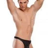 Magic Silk Black Cotton Rib Bong Thong Male Thongs