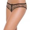 Elegant Moments Leopard Mesh Crotchless Panty Lingerie