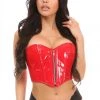 Daisy Corsets Top Drawer Red Patent Bustier Top W/Zipper* BDSM Lingerie