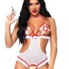 Leg Avenue Two Piece Naughty Nurse Crotchless Teddy With Peek-a-boo Cups Lingerie 1 Leg Avenue Two Piece Naughty Nurse Crotchless Teddy With Peek-a-boo Cups Lingerie