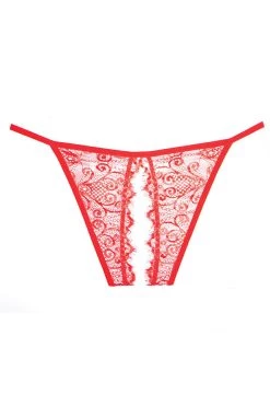 Allure Lingerie Red Enchanted Belle Crotchless Panty