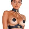 Roma Leatherette & Chain Holster Lingerie