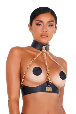 Roma Leatherette & Chain Holster Lingerie
