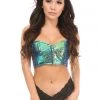 Daisy Corsets Lavish Teal Crackle Short Bustier Top* Lingerie