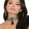 Elegant Moments Leather And Chain Choker BDSM Collars