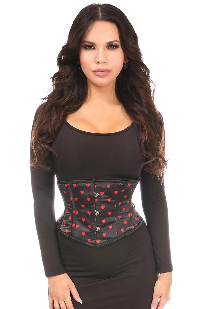 Daisy Corsets Lavish Red Hearts Satin Mini Cincher* Lingerie 3 Daisy Corsets Lavish Red Hearts Satin Mini Cincher* Lingerie
