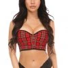 Daisy Corsets Lingerie Lavish Red Plaid Underwire Short Bustier*