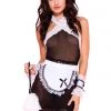 Music Legs Five Piece Two Tone Sheer French Maid Outfit 2 Music Legs Five Piece Two Tone Sheer French Maid Outfit