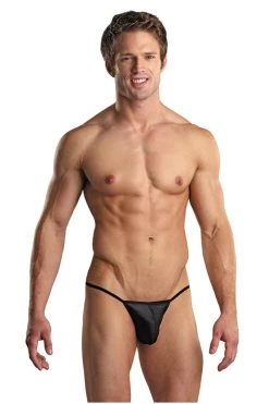 Magic Silk Black Euro Male Spandex Pouch G String Male Thongs