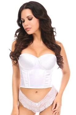 Daisy Corsets Lavish White Satin Underwire Bustier*