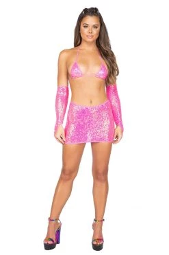 Roma Pink 1pc Sequin Skirt