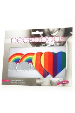 XGEN Pride Glitter Rainbows And Hearts Nipple Pasties