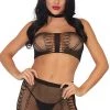 Leg Avenue Bodystocking Lingerie Two Piece Black Fishnet Choker Harness Bandeau Top And Mini Skirt 2 Leg Avenue Bodystocking Lingerie Two Piece Black Fishnet Choker Harness Bandeau Top And Mini Skirt