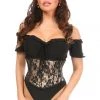Daisy Corsets Lavish Tan W/Black Lace Overlay Mini Cincher* 2 Daisy Corsets Lavish Tan W/Black Lace Overlay Mini Cincher*