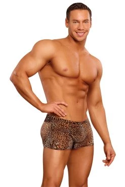 Magic Silk Lingerie Brown Leopard Pouch Short