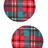 GE Apparel Red Plaid Circle Nipple Pasties Accessories