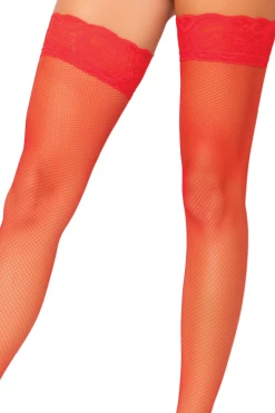 Seven Til Midnight Red Fishnet Thigh High Stockings