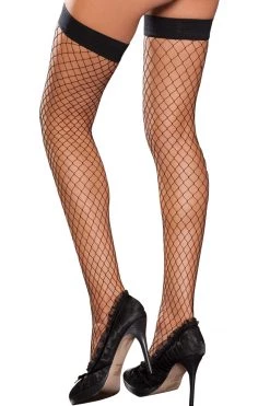 Seven Til Midnight Fishnet Banded Diamond Net Thigh Highs