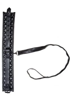 Allure BDSM Collars Quilted Faux Leather Collar & Leash