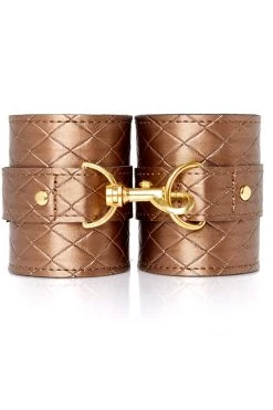 Allure BDSM X-Play Bronze Quilted Wrist Cuffs