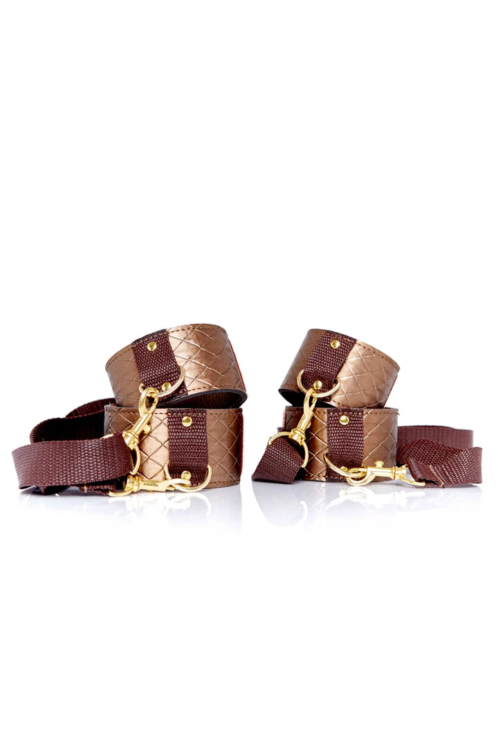 Allure X-Play Bronze Wrist To Ankle Restraints 4 Allure X-Play Bronze Wrist To Ankle Restraints