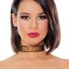 Allure BDSM Collars 'SLAVE' Bronze BDSM Collar 1 Allure BDSM Collars 'SLAVE' Bronze BDSM Collar