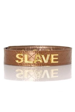 Allure BDSM Collars 'SLAVE' Bronze BDSM Collar