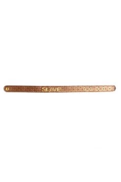 Allure BDSM Collars 'SLAVE' Bronze BDSM Collar