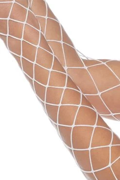 Leg Avenue White Fence Net Fingerless Gloves Ravewear