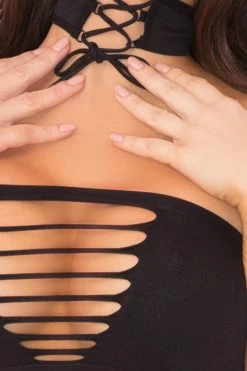 Rene Rofe Hot Miami Nights 3 Piece Choker, Top, And G String Set Bodystocking Lingerie 8 Rene Rofe Hot Miami Nights 3 Piece Choker, Top, And G String Set Bodystocking Lingerie