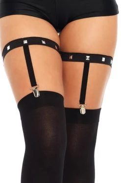Leg Avenue Black Studded Thigh High Leg Harnesses