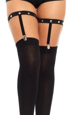 Leg Avenue Black Studded Thigh High Leg Harnesses