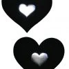 GE Apparel Black & Silver Heart Nipple Pasties Accessories
