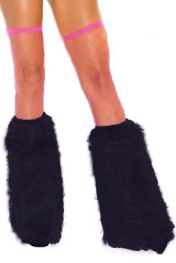 Elegant Moments Black Furry Leg Warmers Ravewear
