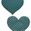 GE Apparel Aqua Blue Heart Nipple Pasties