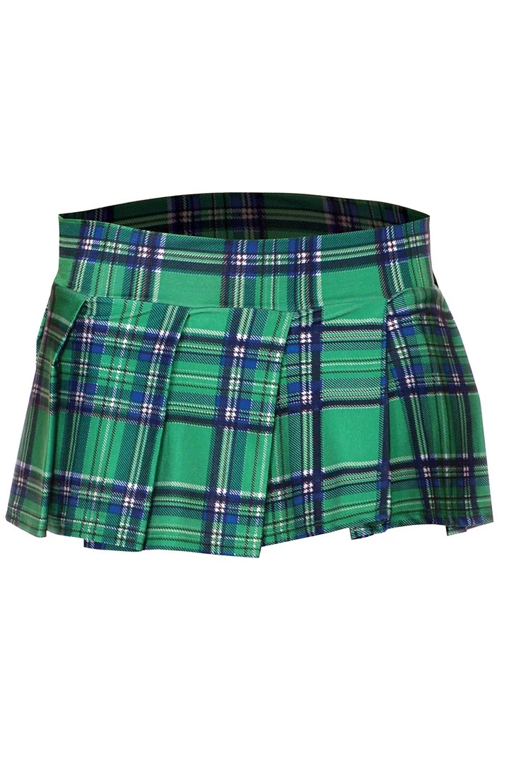Music Legs School Girl Outfits Plaid Schoolgirl Skirt - Green 4 Music Legs School Girl Outfits Plaid Schoolgirl Skirt - Green