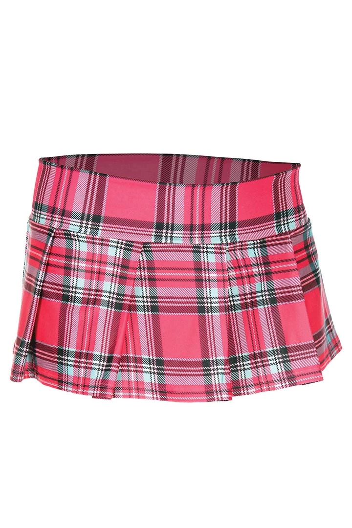 Music Legs Plaid Schoolgirl Skirt - Hot Pink 4 Music Legs Plaid Schoolgirl Skirt - Hot Pink