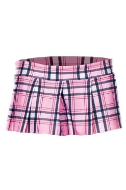 Music Legs Plaid Schoolgirl Skirt - Pink