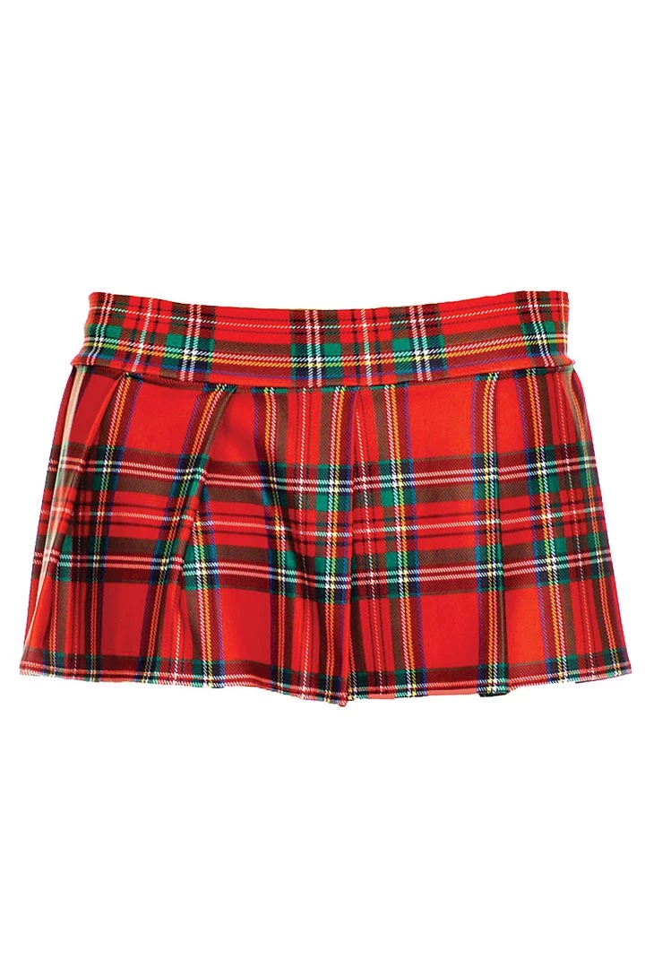 Music Legs Plaid Schoolgirl Skirt - Red 4 Music Legs Plaid Schoolgirl Skirt - Red
