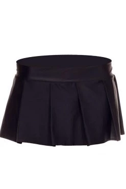 Music Legs Schoolgirl Pleated Skirt - Black