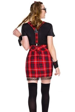Music Legs Red Frisky Schoolgirl Costume