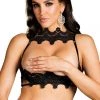 Shirley Of Hollywood Lingerie Venice Lace Choker Bra With Plastic Cups