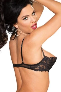 Shirley Of Hollywood Black Supportive Boning Shelf Bra