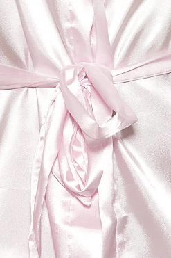 Popsi Baby Pink Satin Robe Lingerie