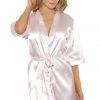 Popsi Baby Pink Satin Robe Lingerie